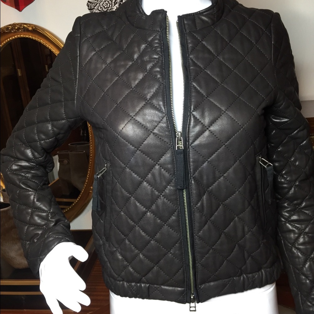 Lanvin en Bleu Leather Black Jacket